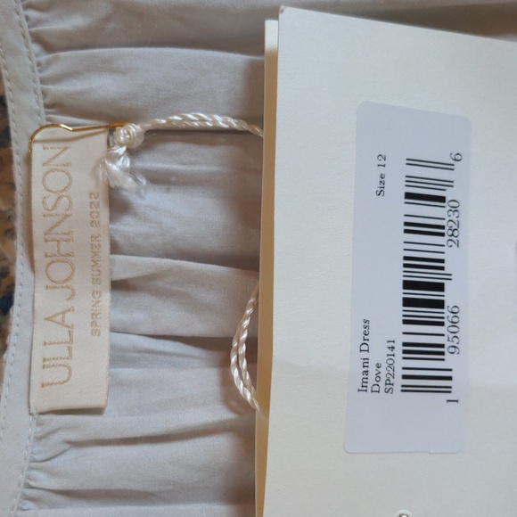 Ulla Johnson Imani Gathered Washed Cotton-Poplin Midi Dress In Dove Size 12 - Picture 8 of 9